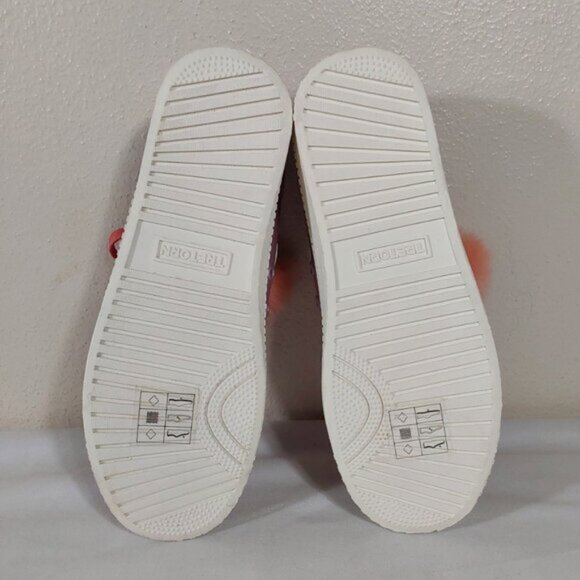 Tretorn Youth Iridescent Metallic Lavender Pom Pom Sneakers - Excellent Cond - 3 - Picture 9 of 10